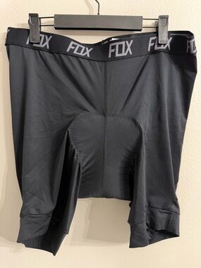 Fox Black Cycling Shorts/Liner with Grey Logo Waistband